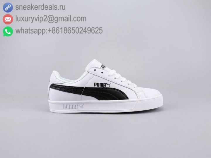 Puma Smash Vulc Low Unisex Sneakers Classic White Leather Size 36-44